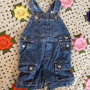 Vintage baby denim short overalls 6-12 months carpenter style
